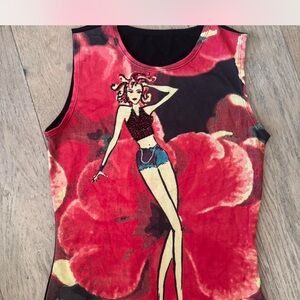 Rare Vintage 90s graphic tank w/beading detail